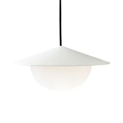 AGO Alley pendellampa, inbyggd LED, liten, äggvit