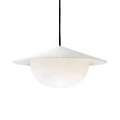 AGO Alley pendellampa, inbyggd LED, liten, äggvit