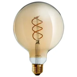 Airam LED-filamentlampa, G125, E27 4,9W 400lm 2200K, dimbar, bärnsten