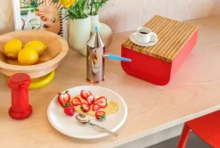 Alessi La conica manico lungo espressobryggare, stål - ljusblå