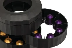 Alessi Plissé kapselhållare för espressokaffe, svart