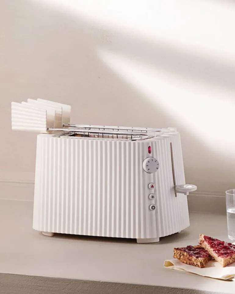 Alessi Plissé-set, brödrost och vattenkokare, 1,7 l, vit