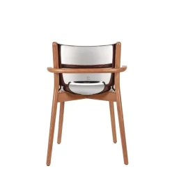 Alessi Poêle fåtölj, brun bok - spegelpolerat stål