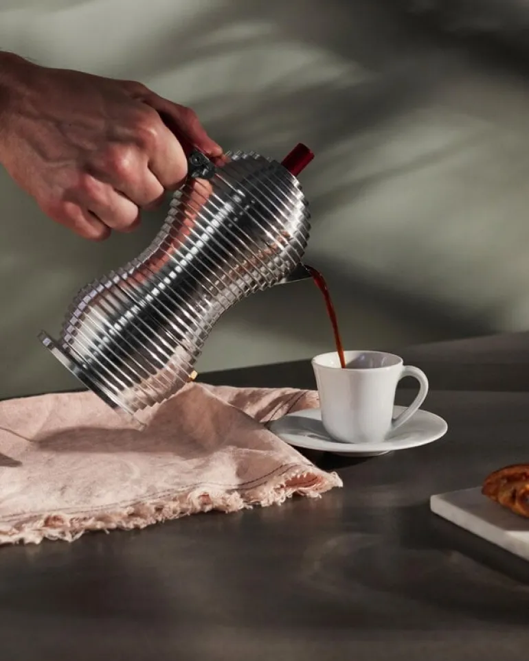 Alessi Pulcina espressobryggare för induktionshäll, 3 koppar, aluminium