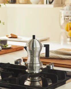 Alessi Pulcina espressobryggare för induktion, 6 koppar, aluminium - svart