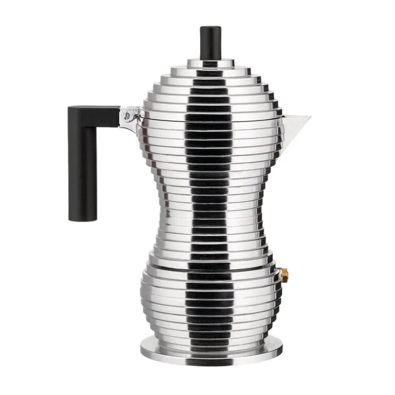 Alessi Pulcina espressobryggare, 3 koppar, aluminium - svart