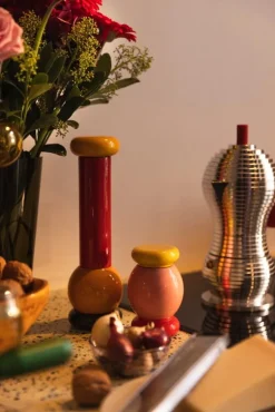 Alessi Twergi ES18 kvarn, rosa - gul - röd