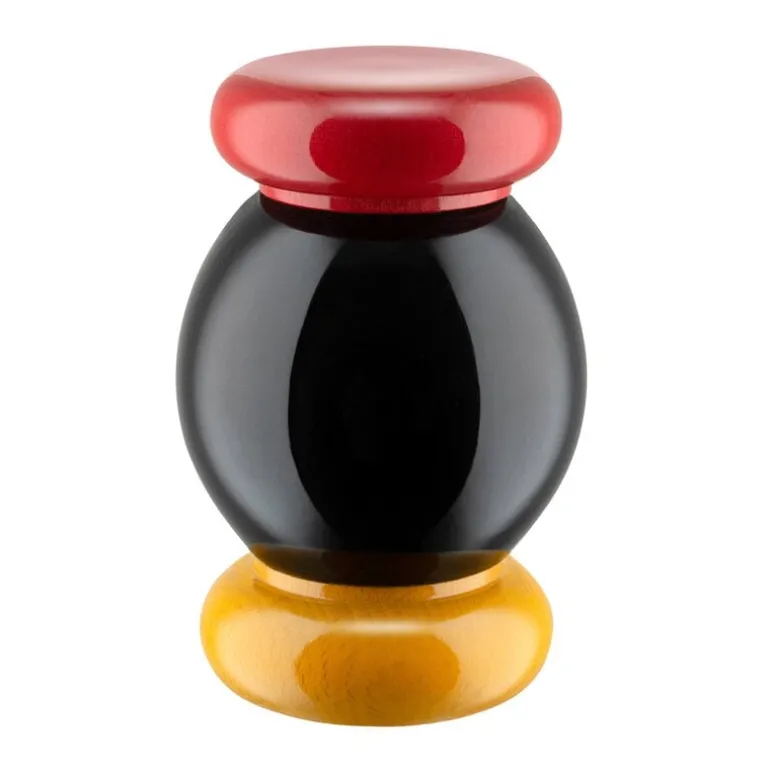 Alessi Twergi ES18 kvarn, svart - gul - röd