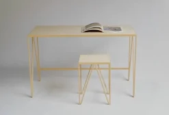 &New Study skrivbord, linoleum, butternöt