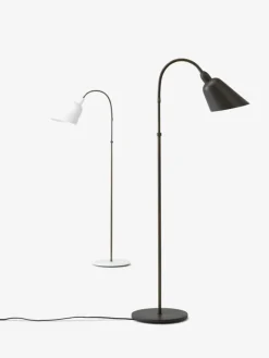 &Tradition Bellevue AJ7 golvlampa, stengrå - bronsfärgad mässing