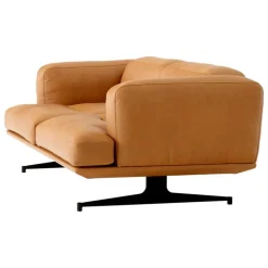 &Tradition Inland AV22 2-sitssoffa, svart - konjaksfärgat Noble-läder