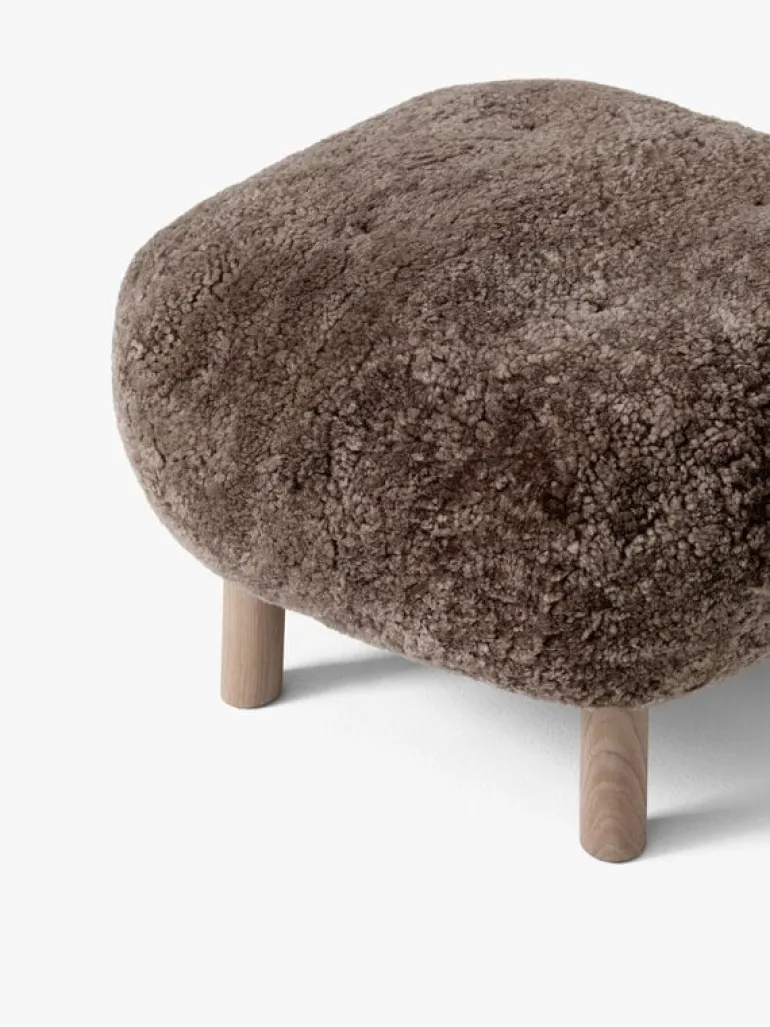 &Tradition Little Petra loungefåtölj och puff, Sahara - vitoljad ek