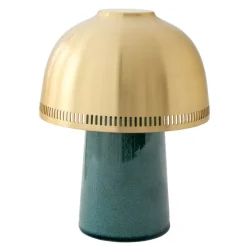 &Tradition Raku SH8 bärbar bordslampa, blågrön - mässing