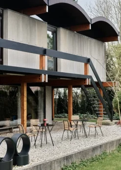 &Tradition RFH RD4, terrassstol, svart - teak