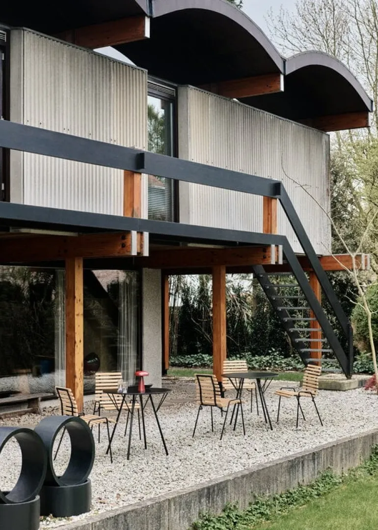 &Tradition RFH RD4, terrassstol, svart - teak