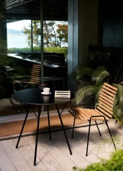 &Tradition RFH RD4, terrassstol, svart - teak