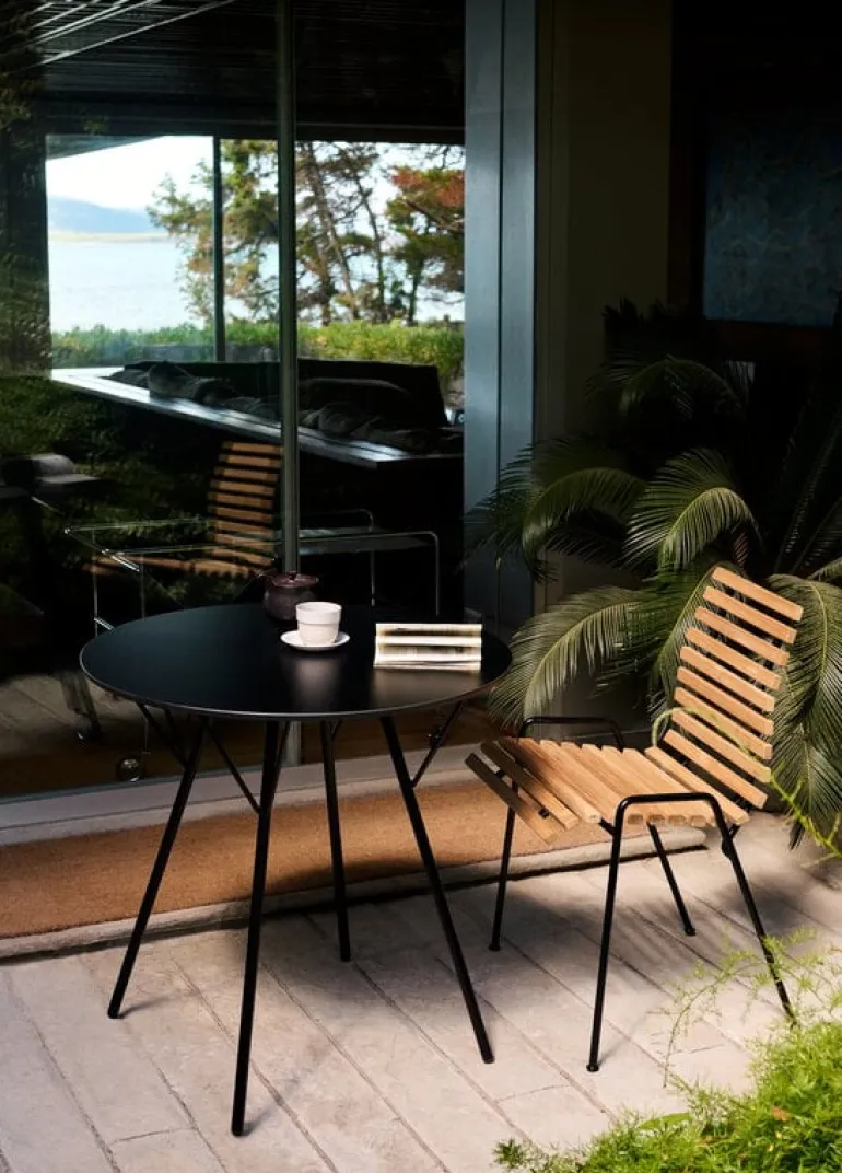 &Tradition RFH RD4, terrassstol, svart - teak