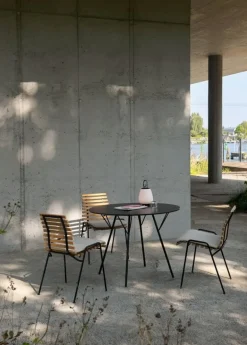 &Tradition RFH RD4, terrassstol, svart - teak