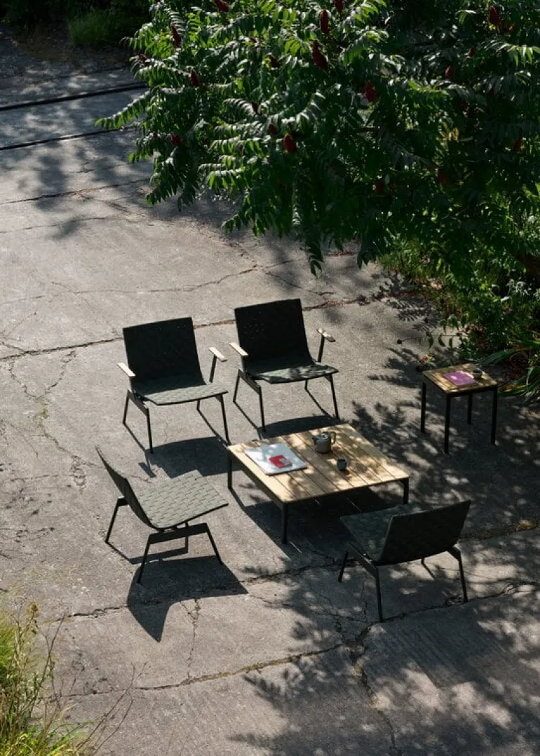 &Tradition Ville AV50 utebord, 90 x 90 cm, teak - bronsgrön