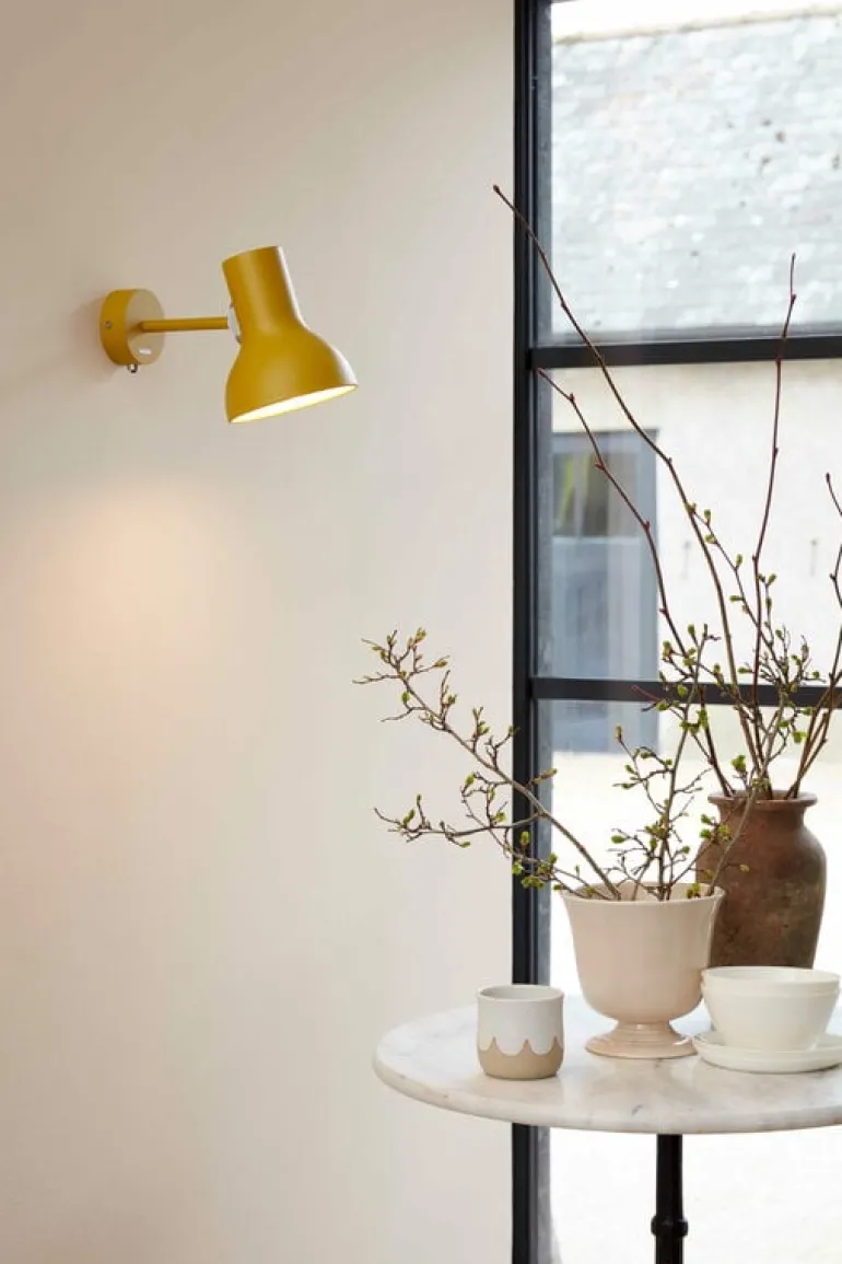 Anglepoise Type 75 Mini vägglampa, Margaret Howell Edition, gulockra