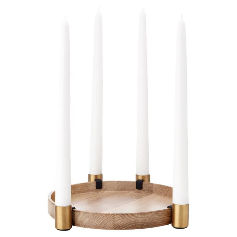 applicata Luna ljusstake, ek - mässing