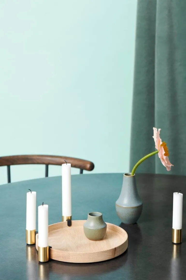 applicata Luna ljusstake, ek - mässing