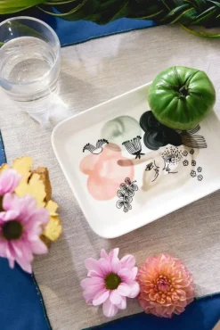 Arabia Kukkamaa tallrik, 15 x 19 cm, grön