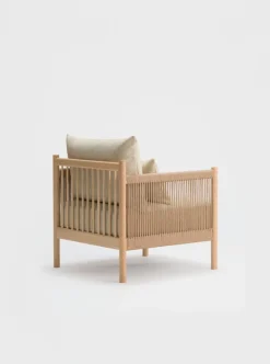 Ariake Braid fåtölj, vitbetsad ek