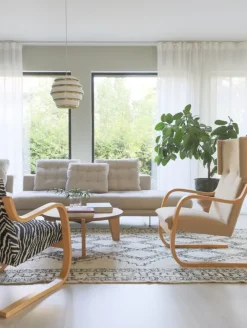 Artek Aalto Armchair 402, honungsbetsad - Zebra