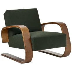 Artek Aalto Armchair 400 ”Tank”, valnöt - mörkgrön Vidar 972