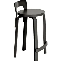 Artek Aalto barstol K65, svart