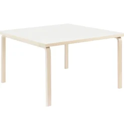 Artek Aalto bord 84, 120 x 120 cm, björk - vitt laminat