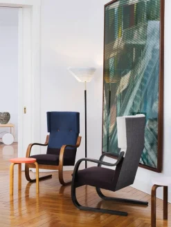 Artek Aalto fåtölj 401, björk - svart Hallingdal 190