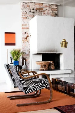 Artek Aalto fåtölj 402, björk - svart Hallingdal 190