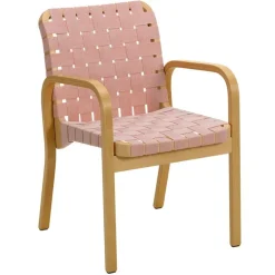 Artek Aalto fåtölj 45, honung - naturröd sitsbandväv