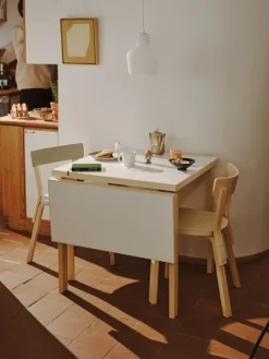 Artek Aalto klaffbord DL81C, björk - vitt laminat