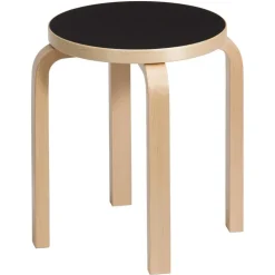 Artek Aalto pall E60, svart linoleum