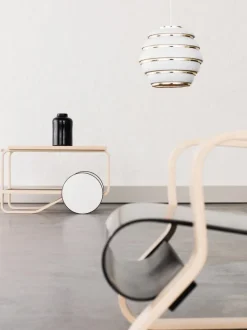 Artek Aalto pendellampa A331 ”Beehive”, vit - mässing