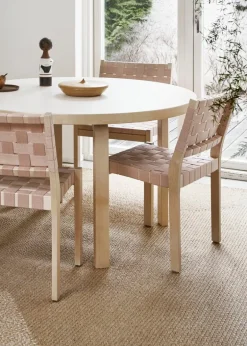 Artek Aalto stol 611, björk - naturlig/röd vävning