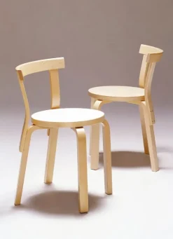 Artek Aalto stol 68, björk - vit laminat