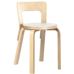 Artek Aalto stol 65, björk - vit laminat
