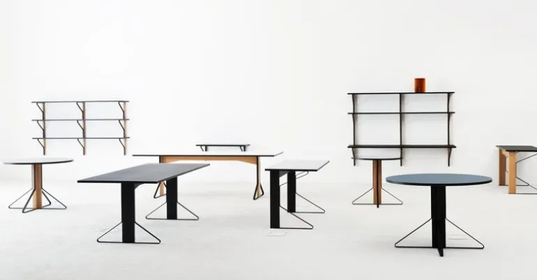 Artek Kaari bord REB 001, svart linoleum - svart ek