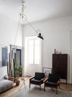 Astep VV Cinquanta pendellampa, svart - vit