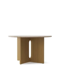 Audo Copenhagen Androgyne matbord 120 cm, ek - Kunis Breccia-sten, sand