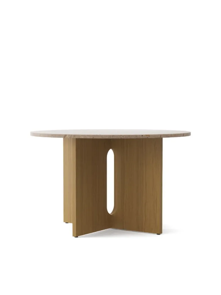 Audo Copenhagen Androgyne matbord 120 cm, ek - Kunis Breccia-sten, sand