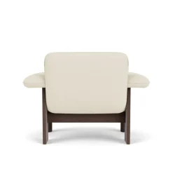 Audo Copenhagen Brasilia fåtölj, låg rygg, mörkbetsad ek - Baru vit 0200