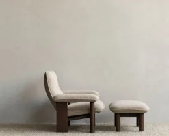 Audo Copenhagen Brasilia fotpall, valnöt - Bouclé 02