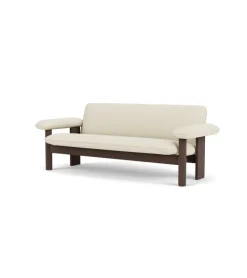 Audo Copenhagen Brasilia soffa, 2-sits, mörkbetsad ek - Baru vit 0200