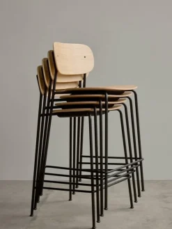 Audo Copenhagen Co barstol 75,5 cm, svart stål - ek