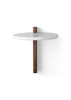 Audo Copenhagen Corbel hylla, mörkbetsad ek - Carrara-marmor